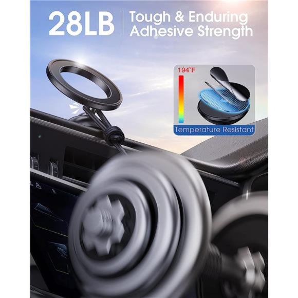 MagSafe Car Mount  Mini Classy All-Metal Phone Mount, 360° Rotatable Holder - Picture 4 of 6